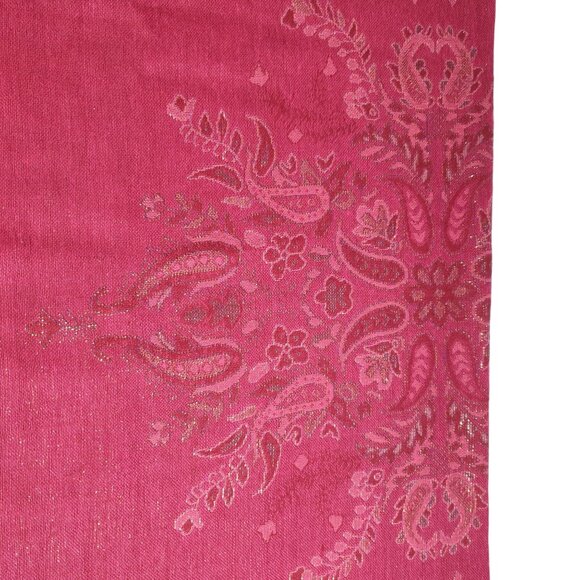 Collection Eighteen Pink Paisley Patterned Scarf With Women Fashion Accessory - Picture 6 of 6